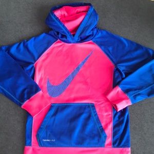 NIKE GIRLS LONG-SLEEVE PULLOVER HOODIE SIZE L